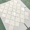 thassos white marble mix shell tile lantern waterjet mosaic for wall