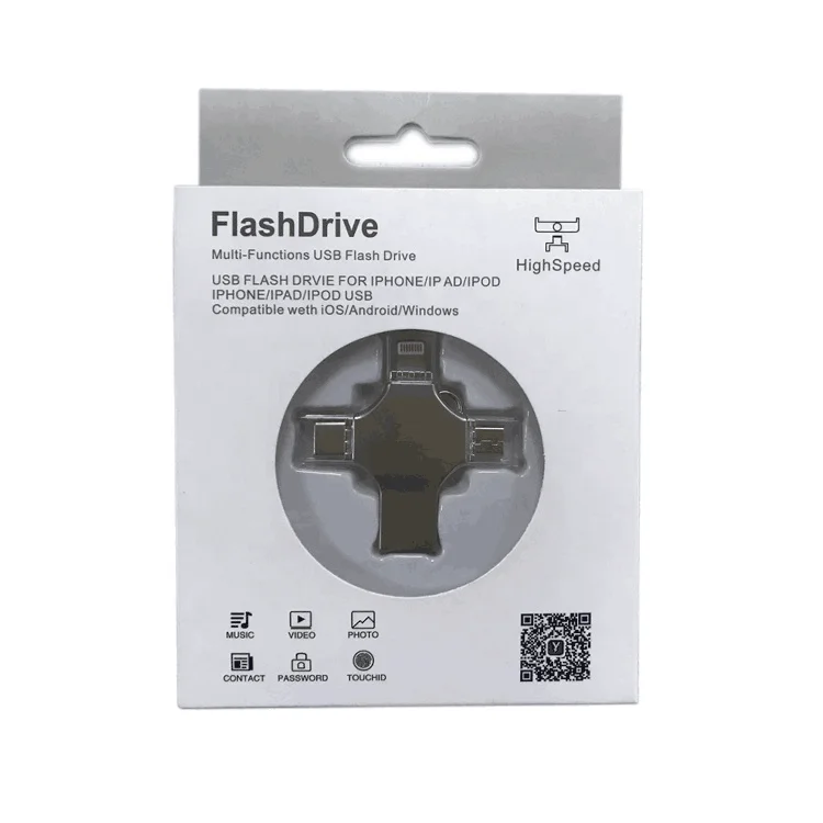 Cheap Customized Logo 4 in 1 Multi-function OTG Metal USB Flash Drive - ANKUX.COM