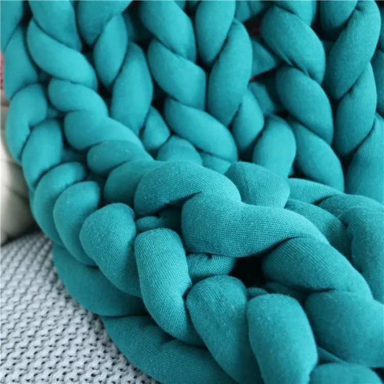 Wholesale Seamless 100 Cotton Tube Blankets Super Chunky Hand Knitting