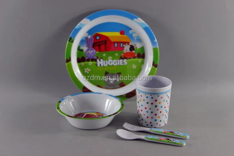 Cute Design Melamine Dinner Ware Sets For Kids