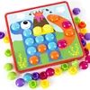 3D Puzzles for Kids Creative Gifts Peg Puzzle Buttons Art Mushroom Nail Mosaic Pegboard DIY Jigsaw sets