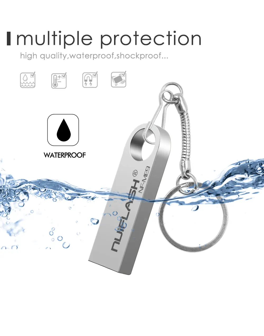 Colorful Custom Promotional Metal USB Key 16GB pendrive 32GB 64gb 4gb usb flash drives 128gb pen drive with key ring - ANKUX.COM