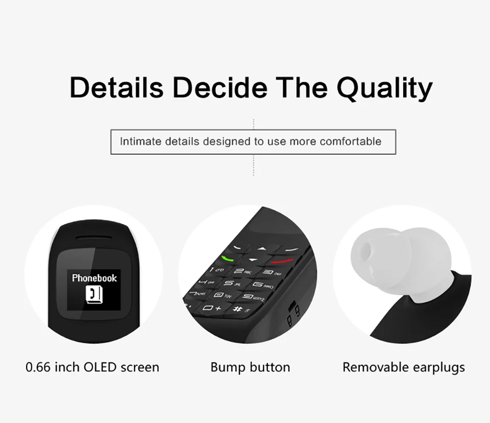 0.66 Inch Oled Screen Special Feature Independent Dialer Mini Mobile
