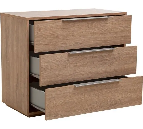 3 Drawers Walnut Color Tallboy Wooden Chest Of Drawers Buy Chest