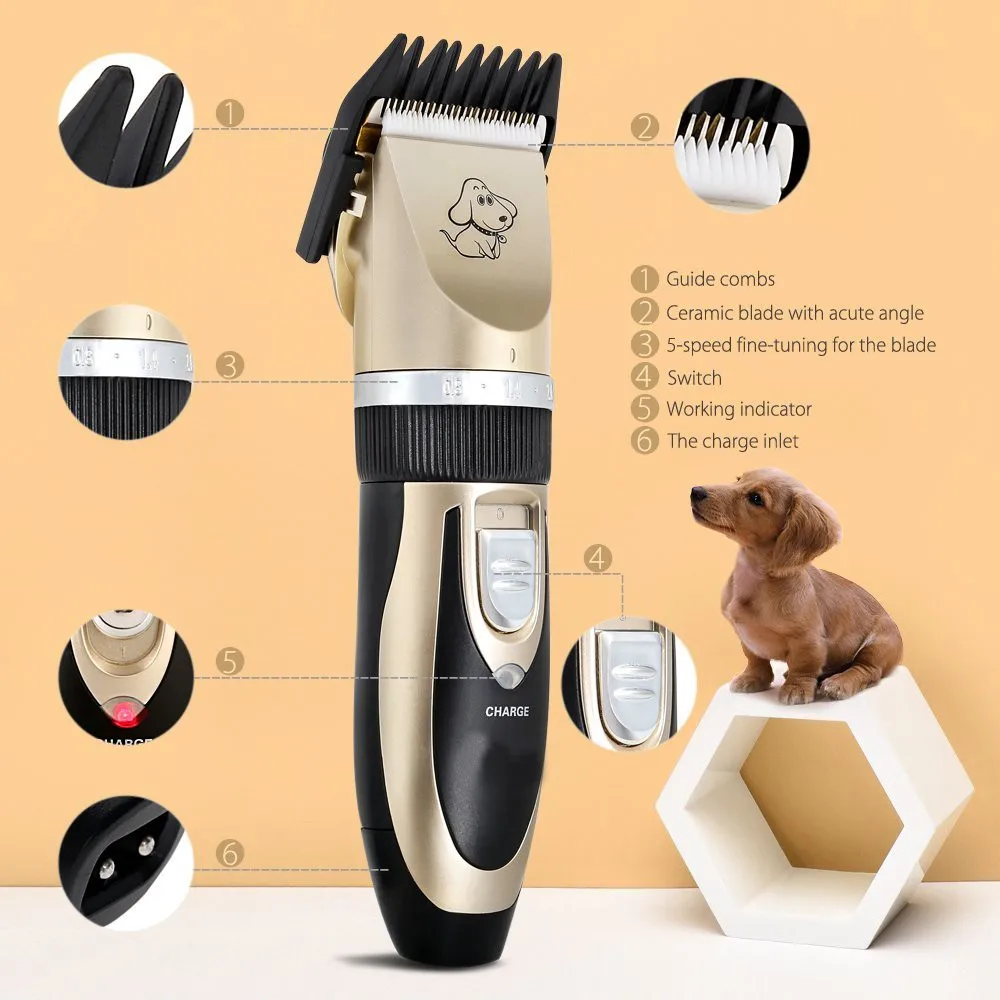 Cordless Pet Dog Hair Clipper Low Noise Rechargeable Hair Trimmer - Buy 