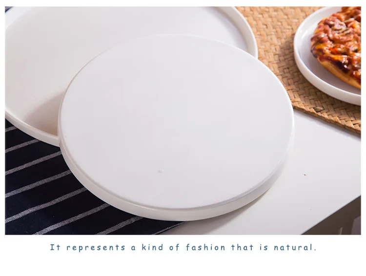 Custom Logo Italian Flat Fine Porcelain 12 inch Pizza Plate Ceramic Plates Dishes