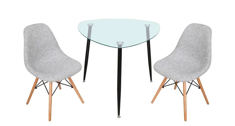 Tempered Glass Dining Table With Metal Leg