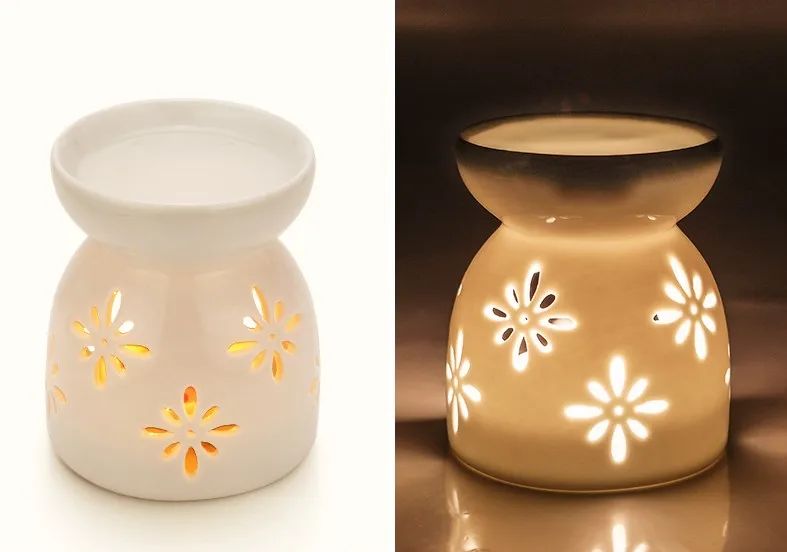 Ceramic Tealight Holder With Candle Spoon Essential Oil Burner Wax Melt Warmer For Home