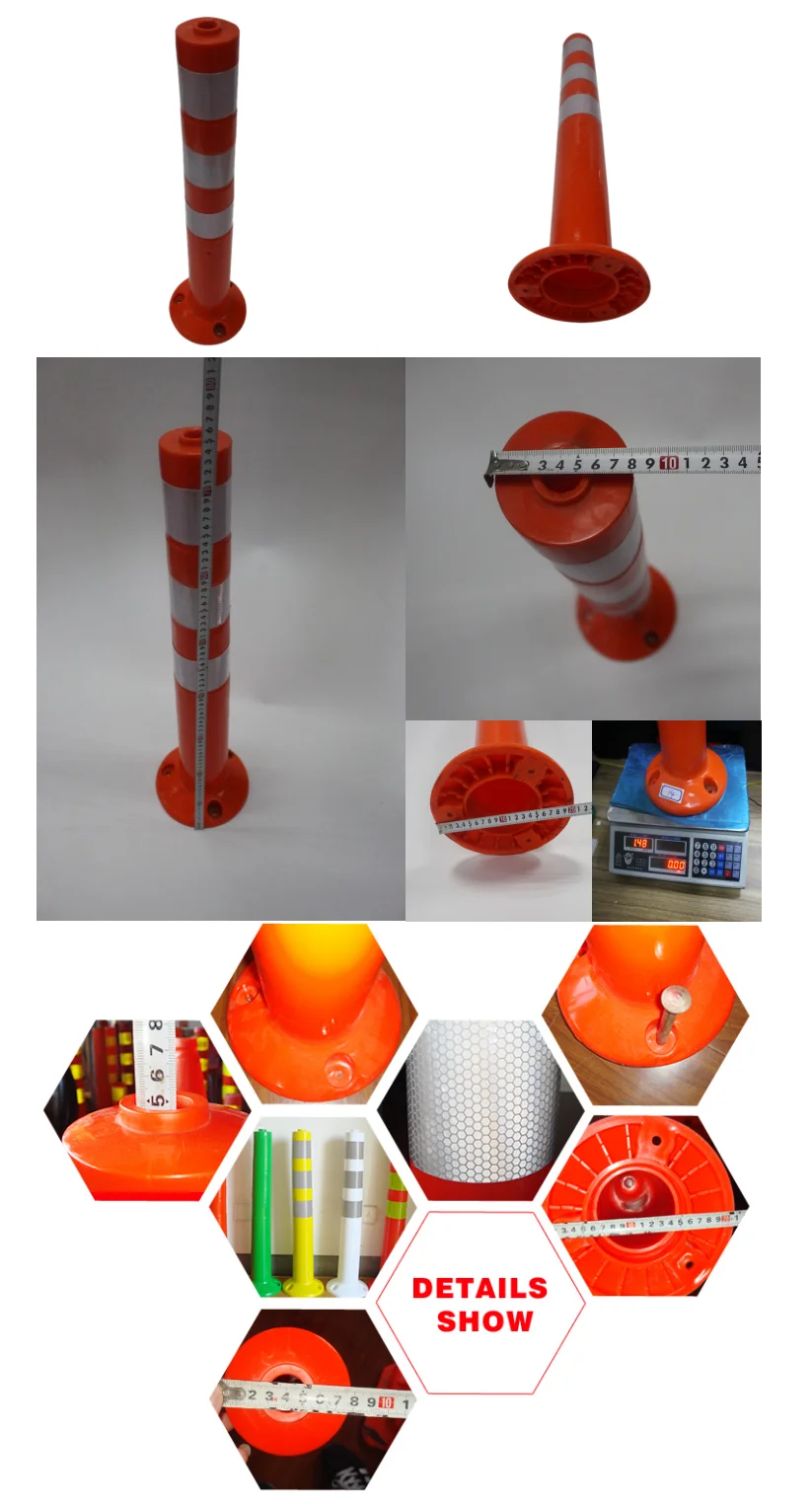 Reflective Road Marker Posts T-TOP Traffic warning Delineator Post Stack Cone Bollard