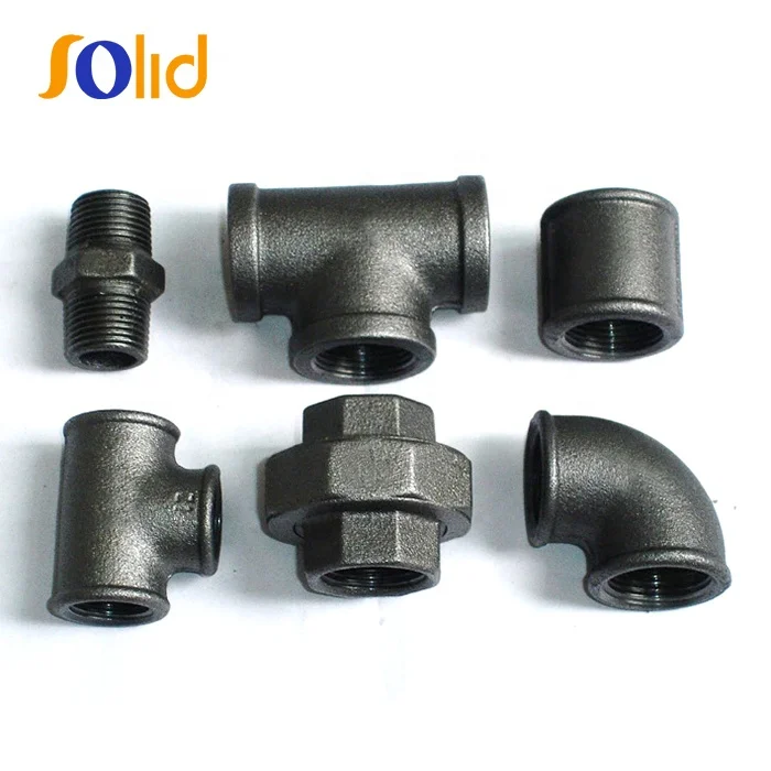 Manufacture En10242 Hot-dip Galvanized Black Thread Plumbing Malleable Casting Iron Pipe Fittings
