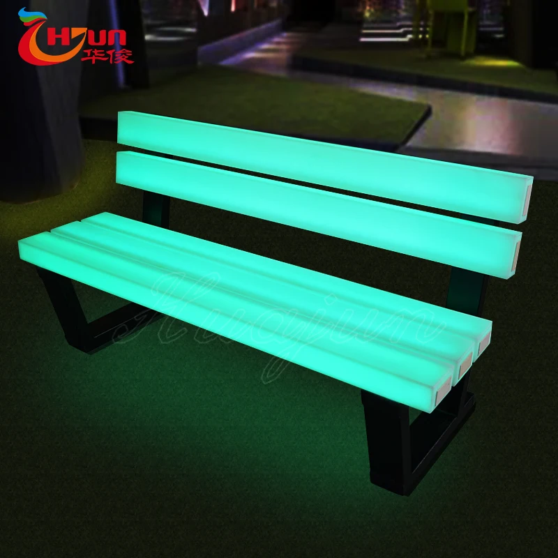 Hot selling outdoor furniture  LED garden/park bench  with remote control and 16 color changeable