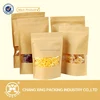Resealable zipper kraft paper food packaging bags with clear window for cornflakes packaging
