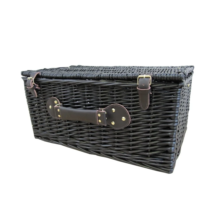 black wicker storage baskets