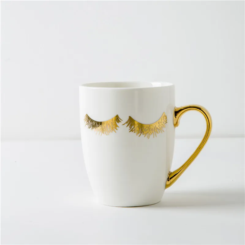 Gold Handle Mug/black Gold Mug/gold Foil Mugs Buy Square Handle Mug