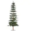 6' Pre-Lit Slim Needle Pine Artificial Christmas Tree Clear Lights/Natural tree light with long pine needles & a brown trunk