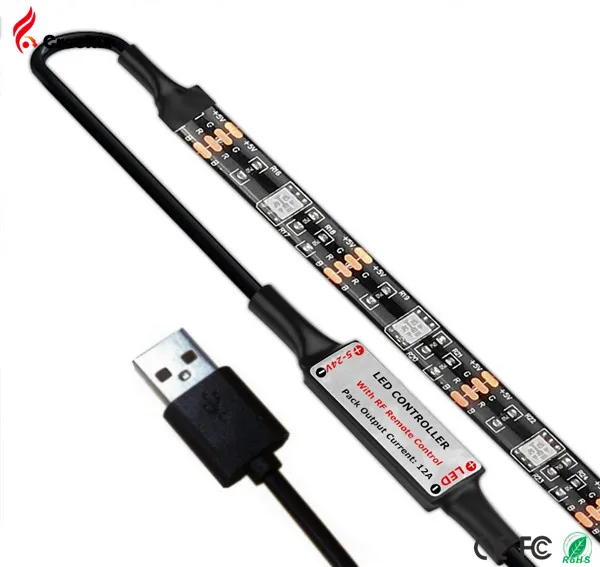 USB LED Strip Light 3.28ft SMD 5050 RGB 60 LEDs Color Changing Flexible blacklight led strip for TV Background Lighting