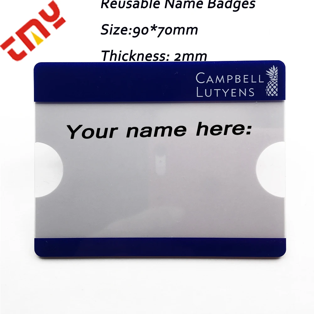 Custom Plastic Pvc Reusable Name Badge With With Pin Buy