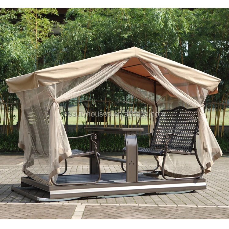 Alu Mesh 4 Seater Garden Glider Swing Chair With Canopy Buy Glider