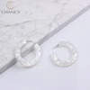 2018 hot sale resin white round drop stud earrings for women and girls