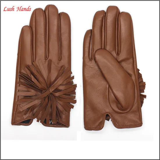 2016 Custom fit ladies sheepskin leather fashion gloves