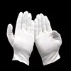 Airport / etiquette white cotton knitted safety work gloves