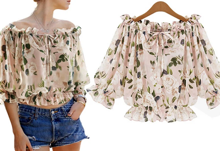 Venta Al Por Mayor Blusas Para Dama Flores-Compre Online Los Mejores ...