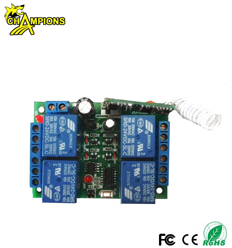 12 Volt 4 Channels Wireless Rf Remote Control Switch Relay With 315