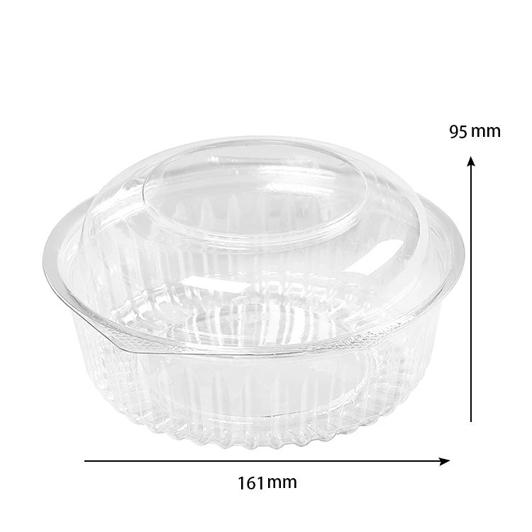 Food grade disposable plastic clamshell fruit packaging box, portable fruit salad container box