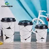 10 oz Paper Coffee Cups_Single wall Disposable Paper Cups with Lids_Paper Coffee Cups with Handles