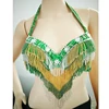 2019 Hot Sale Arab Tribal Performance Halter Sequin Bead Tassels Belly Dance Bra Top