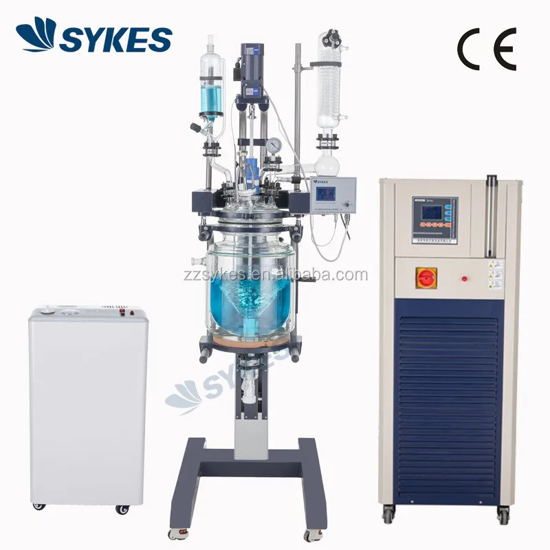 1l 2l 3l 5l Labscale Chemical Twowall Single Jacketed Continuous Stirred Tank Glass Reactor