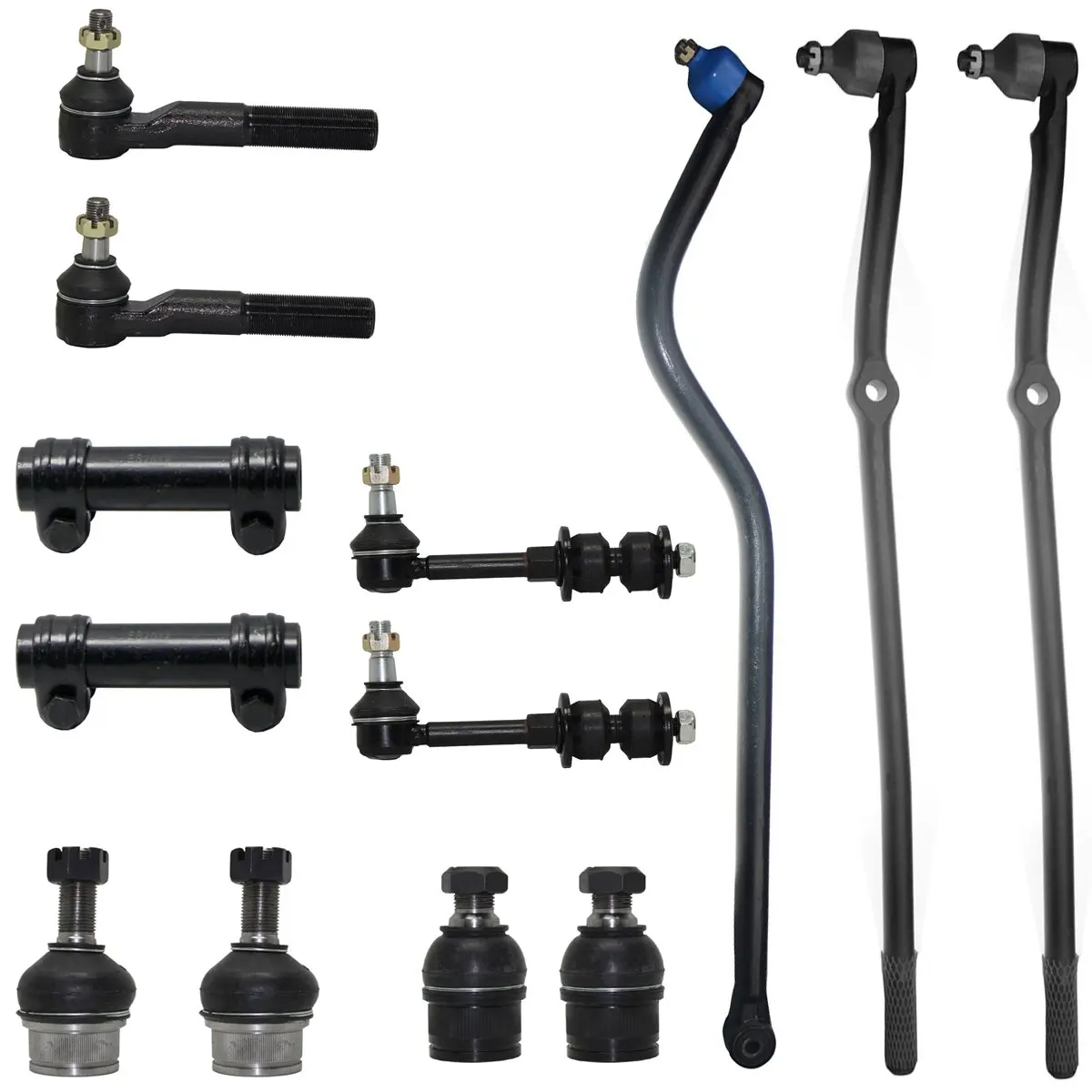 Get Quotations · 13pc Front Inner Outer Tie Rod Links Upper & Lower Ball Joints, Sway Bars,
