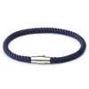 New Designs Steel Nylon Rope Men Weave Bracelet With Magnetic Closure