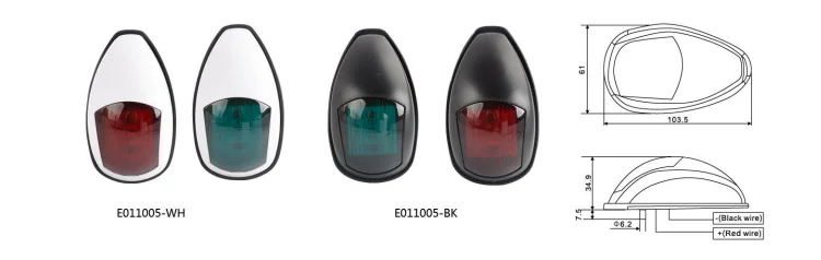 boat yacht navigation signal LED bow navigation light E011005-WH