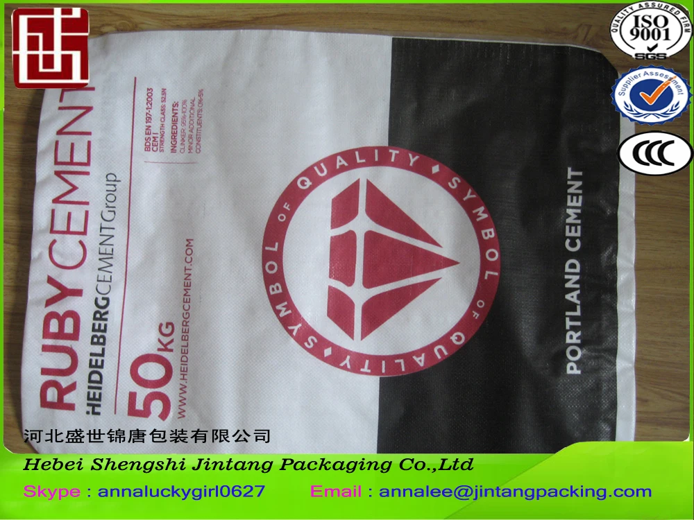 China Factory 50kg Moisture Plastic Cement Bag With Competitive Low