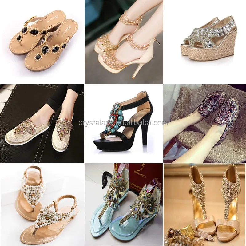 crystal trimming for slipper, shoes applique, shoes upper for wholesale