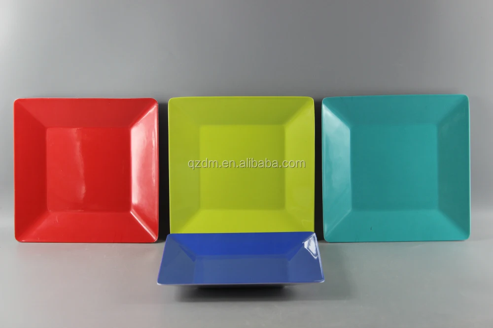 Colorful Melamine Square Plates,Square Dishes