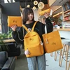 2019 HI Canvas backpack 4pcs set backpack candy color backpack factory price