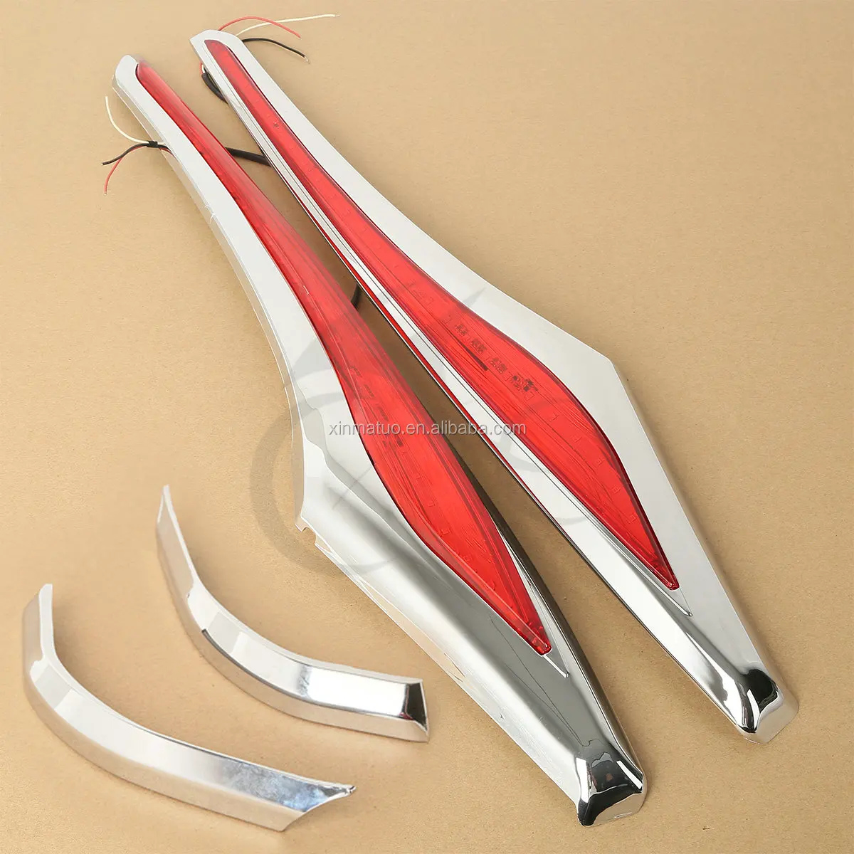 Xfgl193001 Chrome Saddlebag Accent Swoops Led Lights For Honda