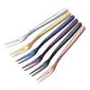 Hot Sale Family-use 304 Stainless Steel 6 Color Mini Fruit Fork