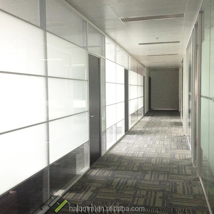 Aluminum Partition High Wall Office Cubicle Design With Wooden