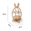 Easter Wooden rabbit shaped egg holder easter 4eggs wooden tray table decoration gifts rabbit with carrot eggs plate