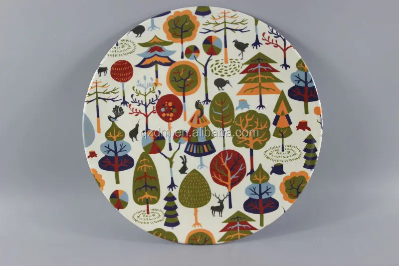Summer Round Plate Colorful Dishes Party Dishese