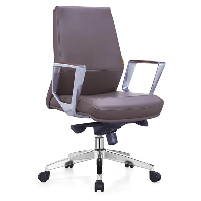 Wholesale Ergonomic Manager Chair With Luxury Brown  Leather Seat