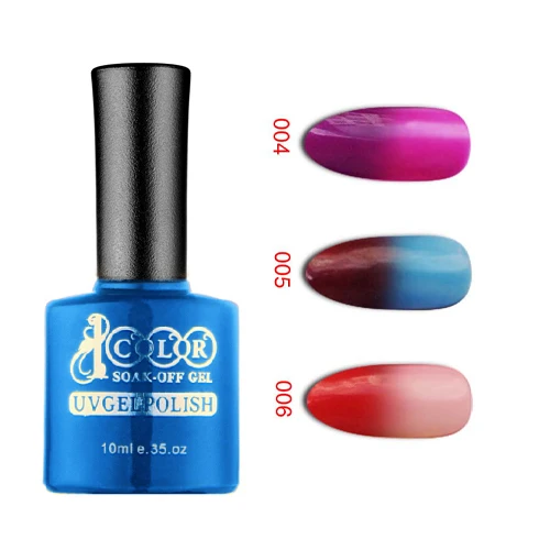 Free shipping 12pcs Color 1000 temperature change gel polish Color Change Nail Polish Gel 10ml 12