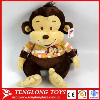 Cute Cartoon Monkey Names Plush Toy With Cloth For Children Plush Toy