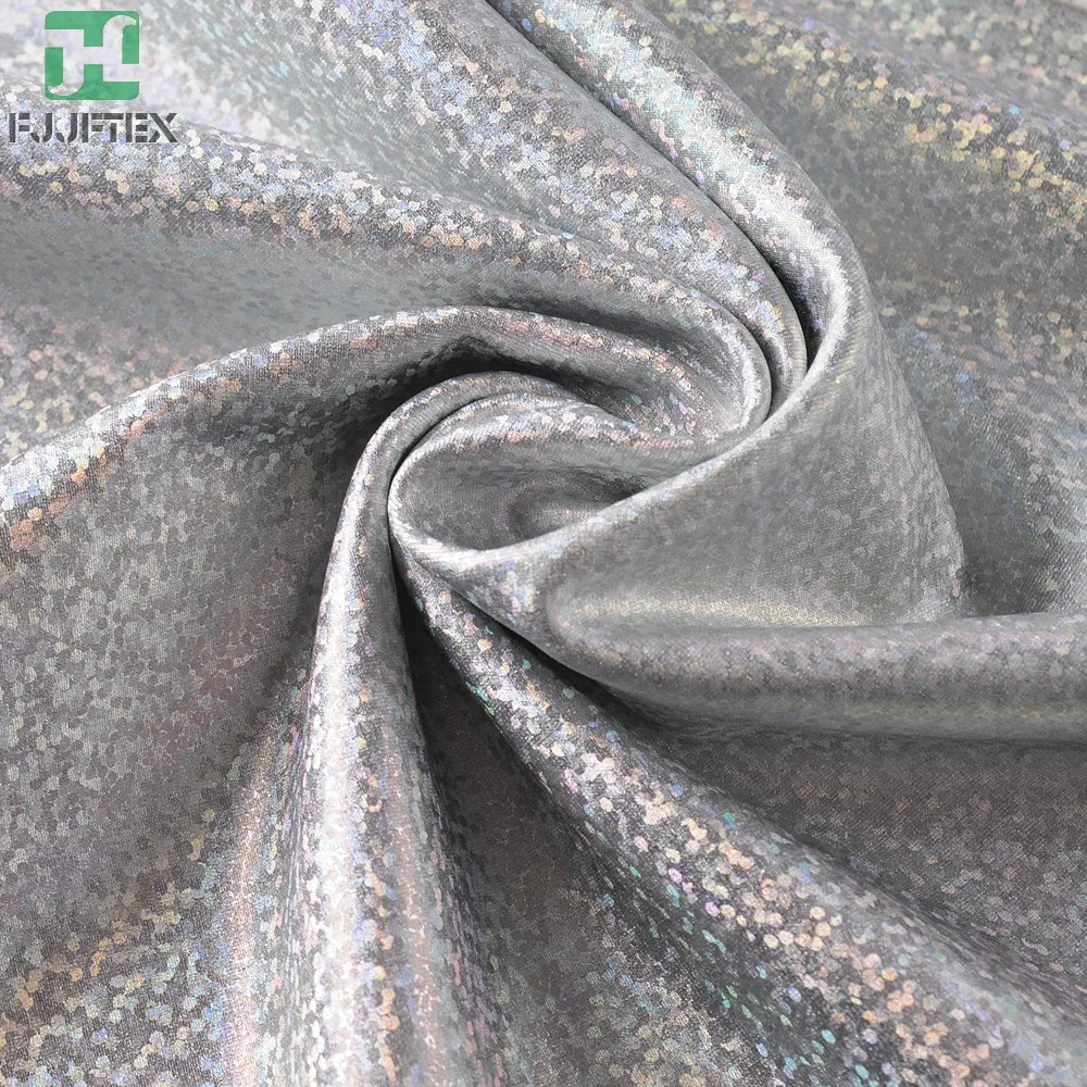 80 Nylon 20 Spandex Lycra Silver Coted Foil Printing Textile Fabric ...