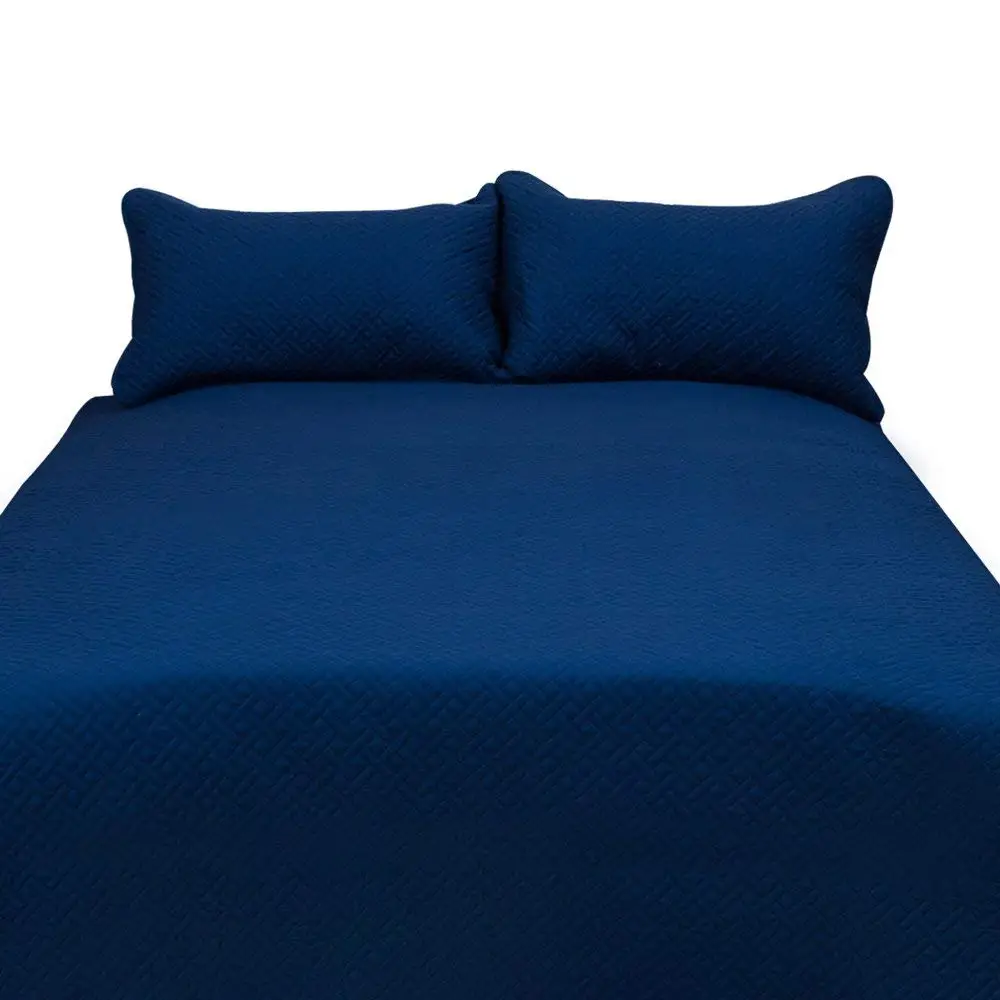 Solid Blue Quilt Find Deals On Line At Get Quotations Honeymoon Home Fashions Queen Quilt Set Solid Navy Blue Microfiber Hypoallergenic Lightweight Soft All