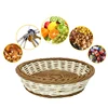 Household multi-purpose plastic bread holder,round shape rattan basket