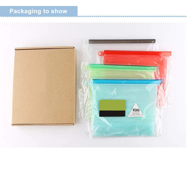 35oz Portable Ziplock Sandwich Fresh Storage Reusable Silicone Snack Food Storage Ziplock Bag